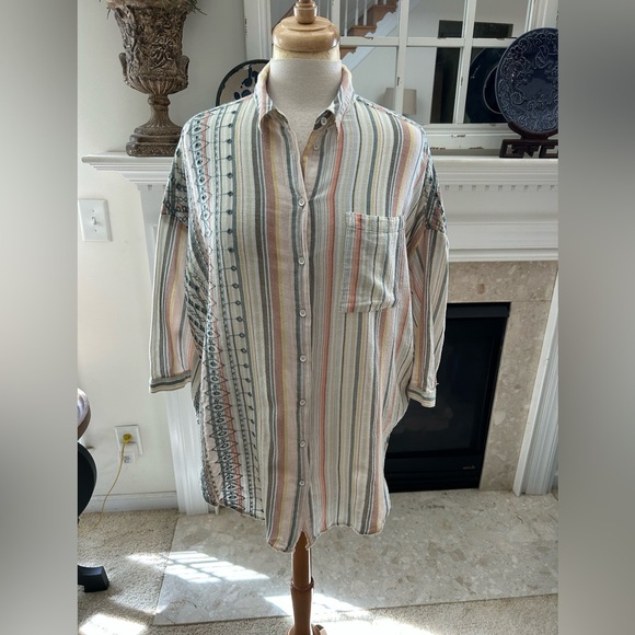 Anthropologie Multicolor Striped Shirt - Picture 1 of 8